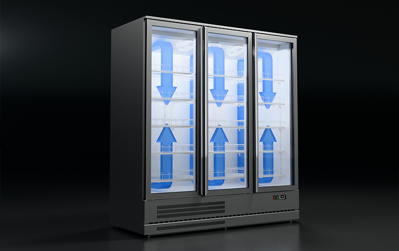 Glass Door Display Freezer Cold air circulation system.jpg Glass Door Display Freezer Cold air circulation system.jpg